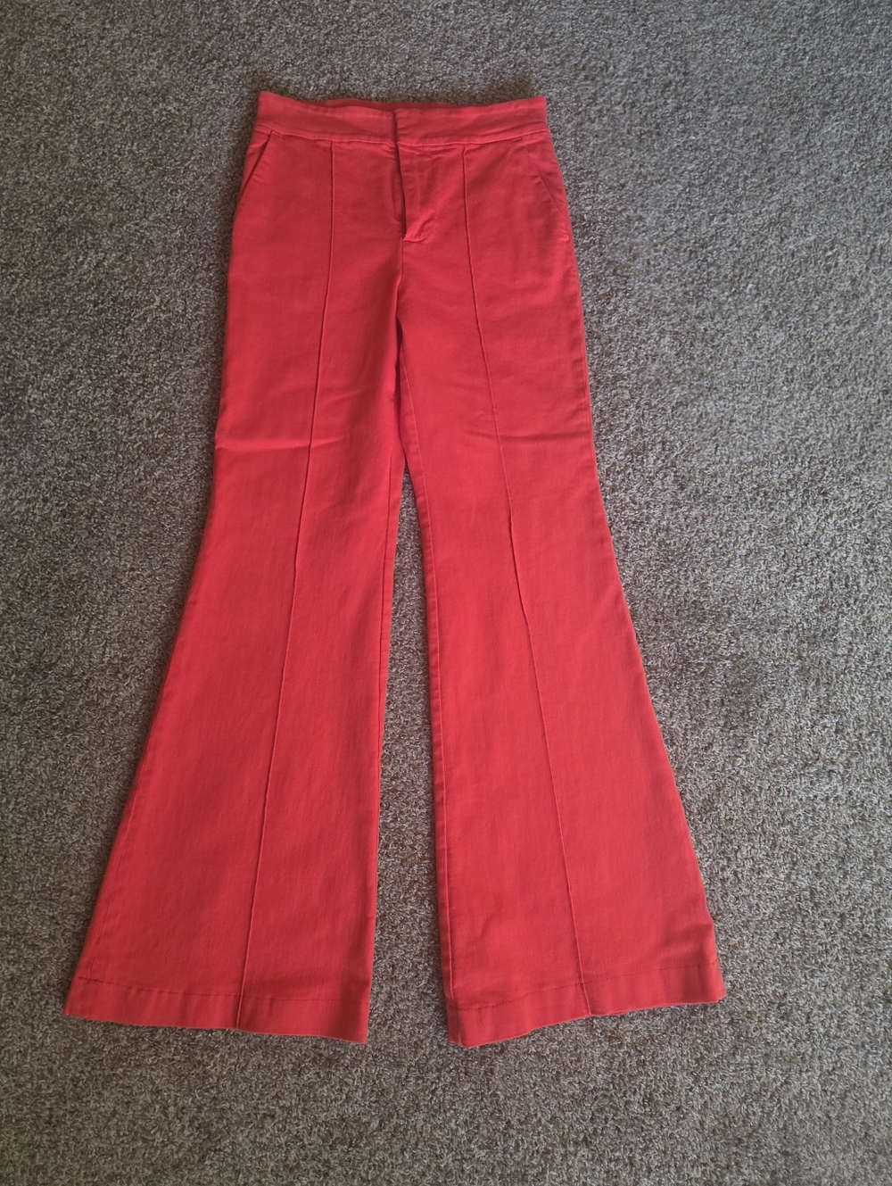 Alice + Olivia Bright Red Flared Jeans